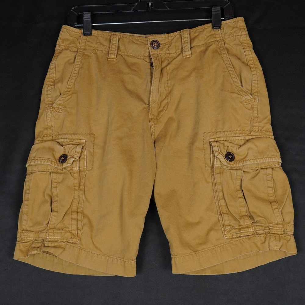 American Eagle Cargo Shorts Mens 30 Tan Khaki Classic Fit Cotton Multi Pocket